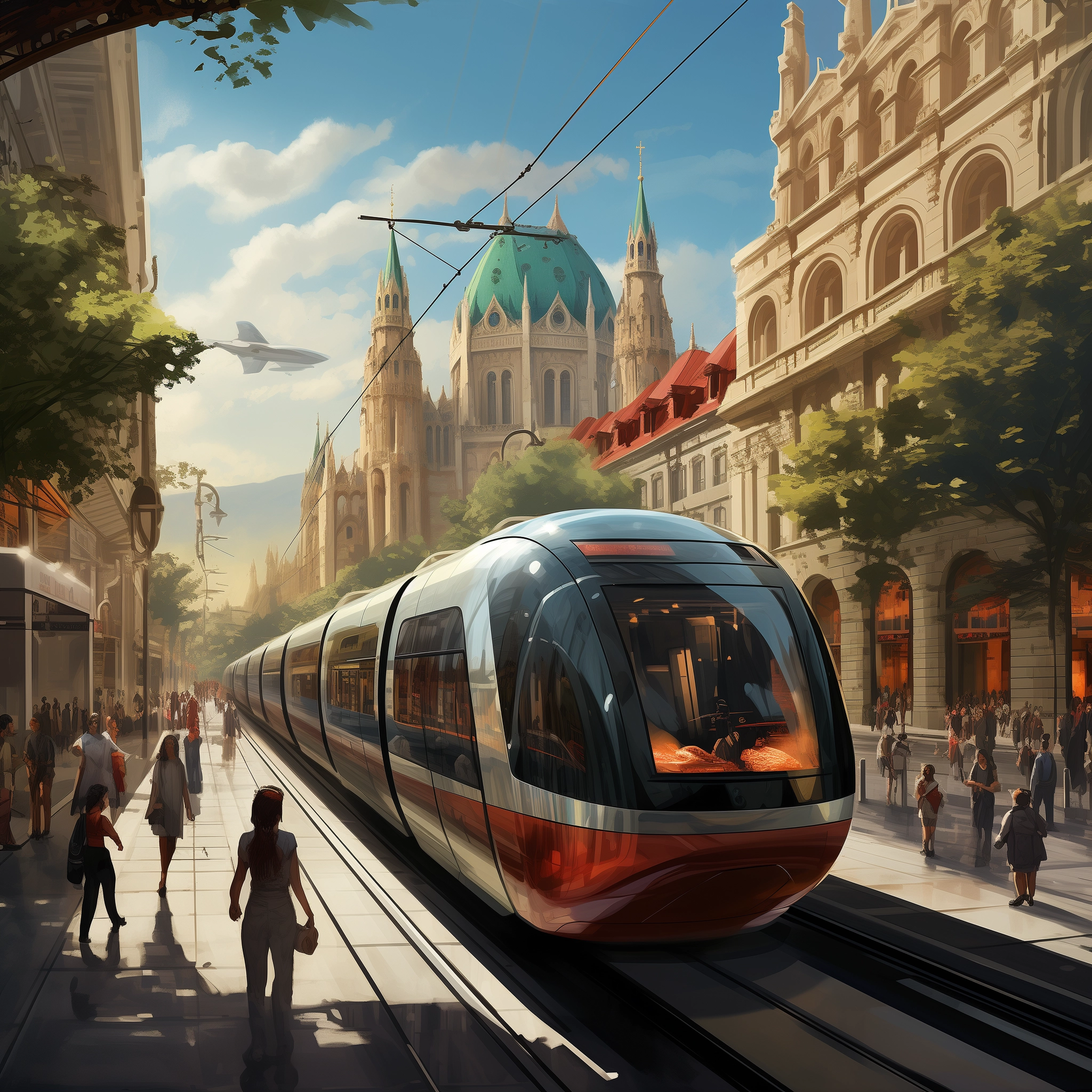 Közlekedés Budapesten 2073-ban az AI szerint. 
