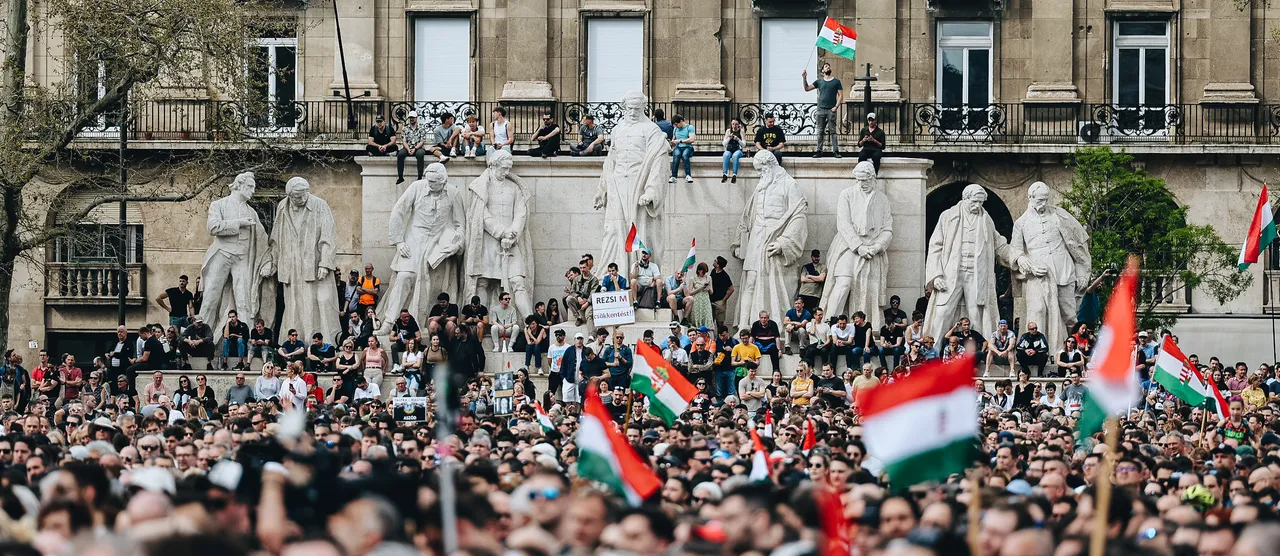 Tüntetés Magyar Péter szervezésében Budapesten, 2024. április 6-án
