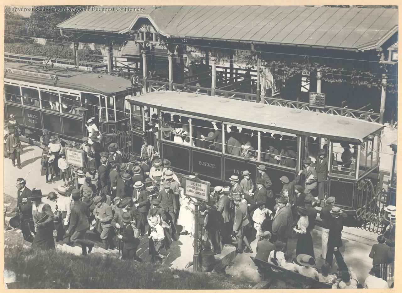 A 83-as villamos hűvösvölgyi végállomása 1921-ben