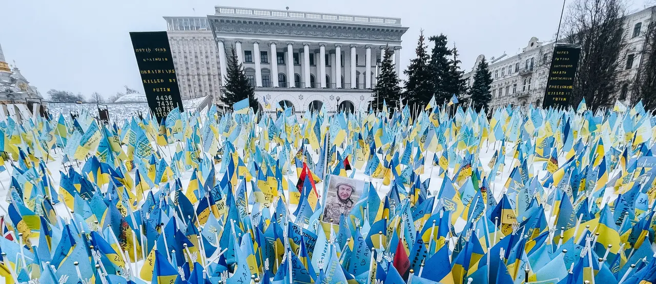 ukrán zászlók Kijivben